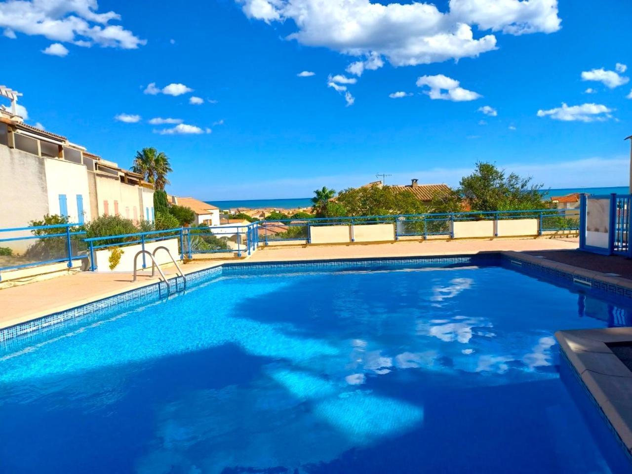 Plain-Pied Jardin 6 Personnes Clim Vue Mer Parking Wifi Terrasse Piscine Dans La Residence Saint-Pierre-la-Mer  المظهر الخارجي الصورة