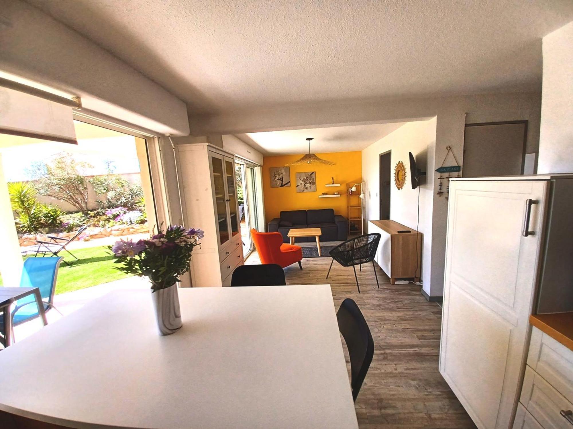 Plain-Pied Jardin 6 Personnes Clim Vue Mer Parking Wifi Terrasse Piscine Dans La Residence Saint-Pierre-la-Mer  المظهر الخارجي الصورة