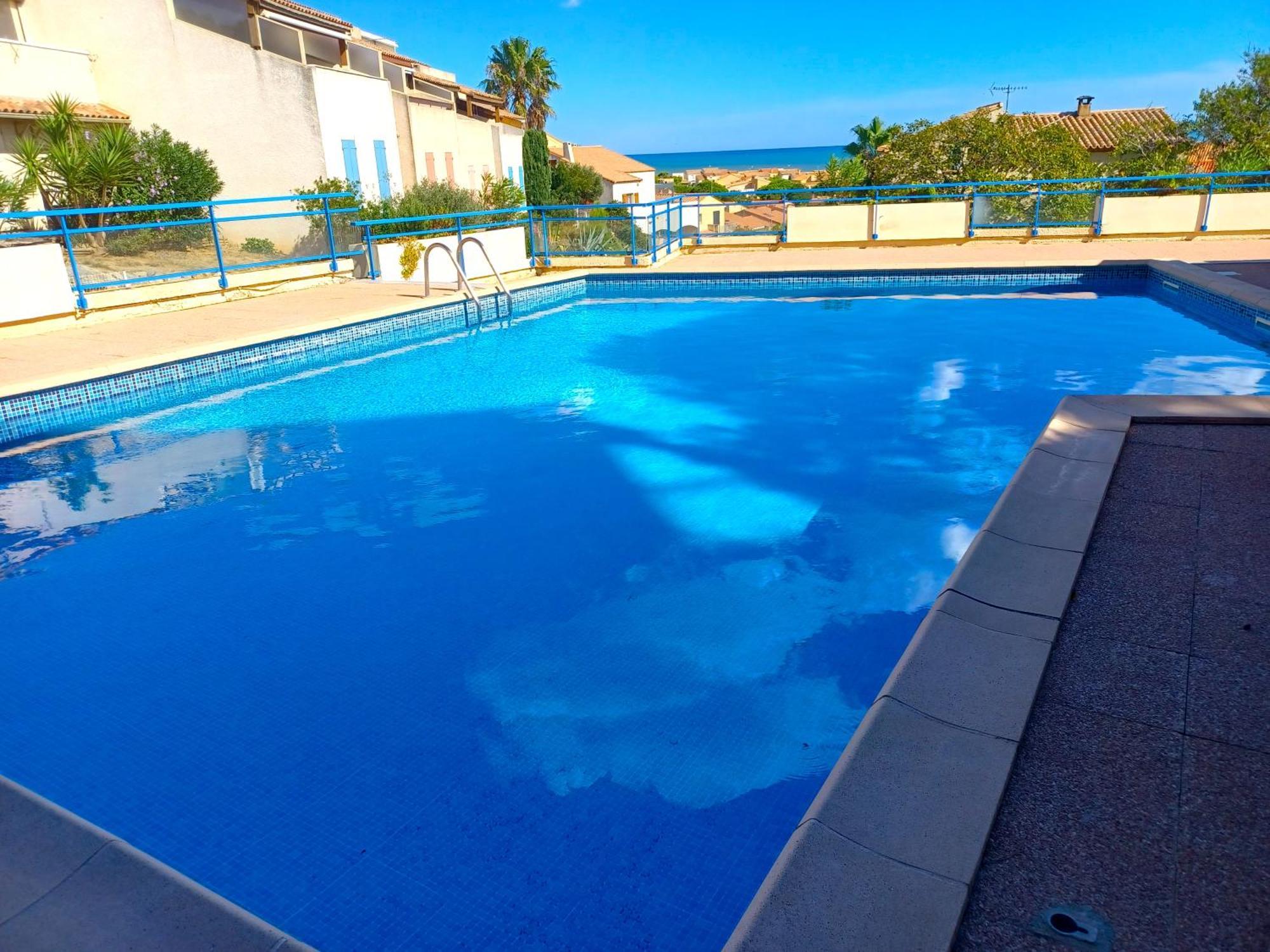 Plain-Pied Jardin 6 Personnes Clim Vue Mer Parking Wifi Terrasse Piscine Dans La Residence Saint-Pierre-la-Mer  المظهر الخارجي الصورة