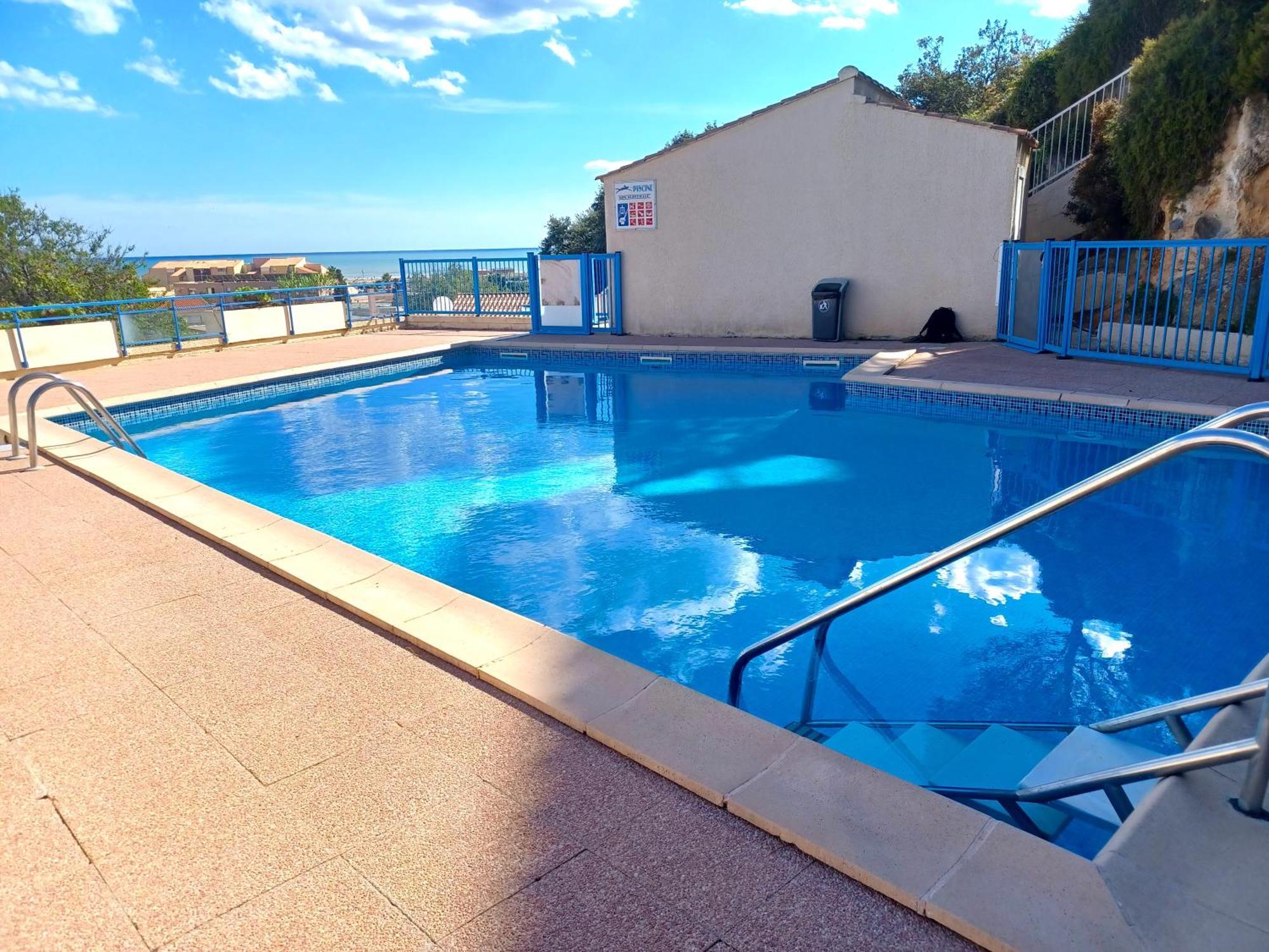Plain-Pied Jardin 6 Personnes Clim Vue Mer Parking Wifi Terrasse Piscine Dans La Residence Saint-Pierre-la-Mer  المظهر الخارجي الصورة