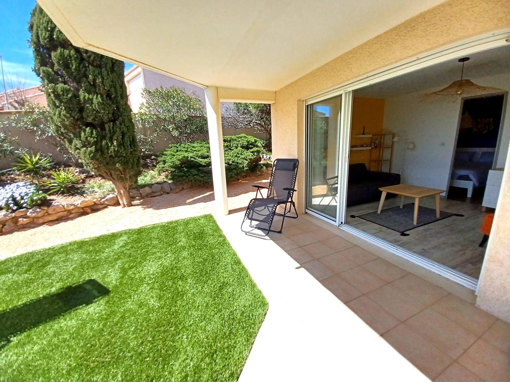 Plain-Pied Jardin 6 Personnes Clim Vue Mer Parking Wifi Terrasse Piscine Dans La Residence Saint-Pierre-la-Mer  المظهر الخارجي الصورة