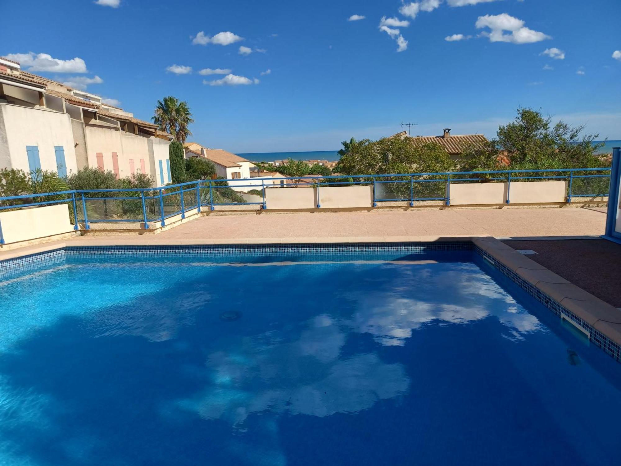 Plain-Pied Jardin 6 Personnes Clim Vue Mer Parking Wifi Terrasse Piscine Dans La Residence Saint-Pierre-la-Mer  المظهر الخارجي الصورة
